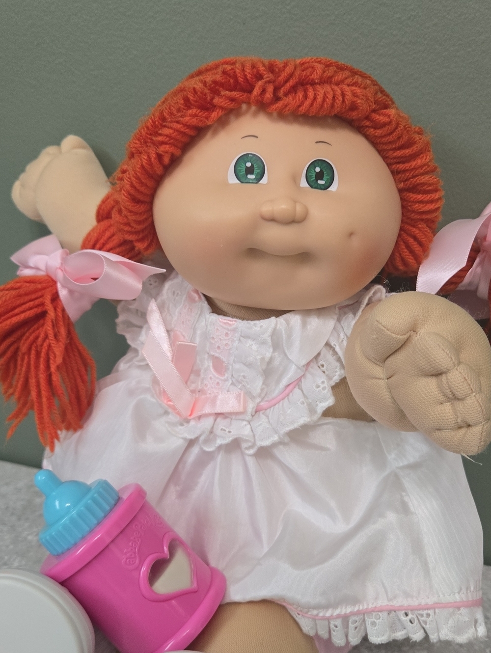 Vintage Cabbage Patch Doll with Red Hair and Green Eyes